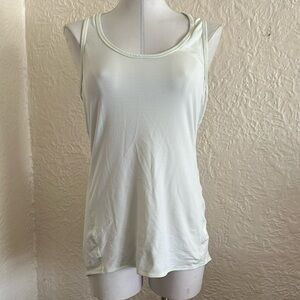 Athleta Racerback Activewear Light Green Stripe Tank Top Medium
